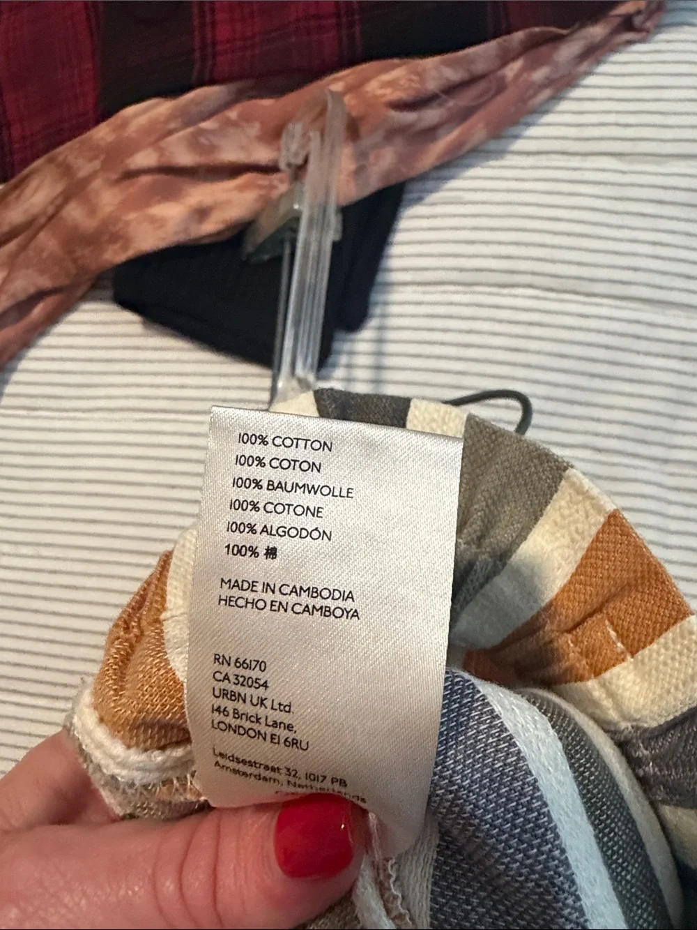 Striped High-Waist Pants in Mustard, Gray & White